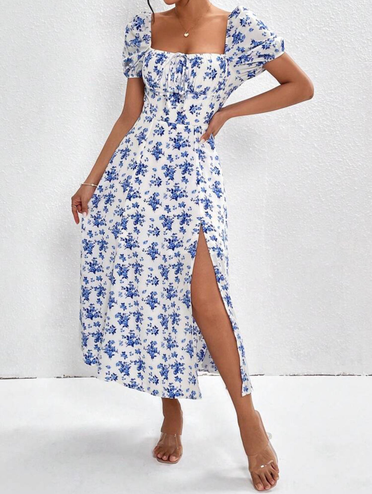 Vestido floral largo