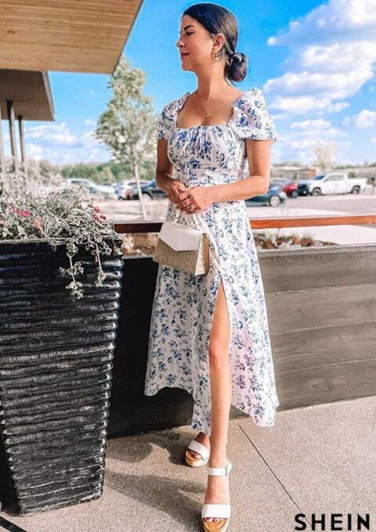 Vestido floral largo