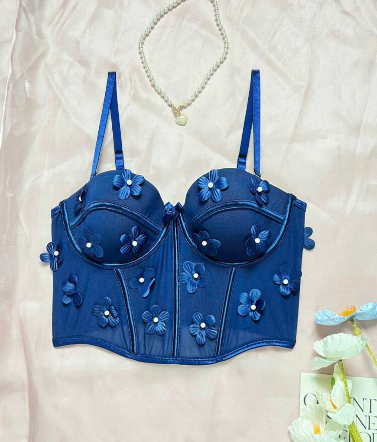Bustier de encaje de flor