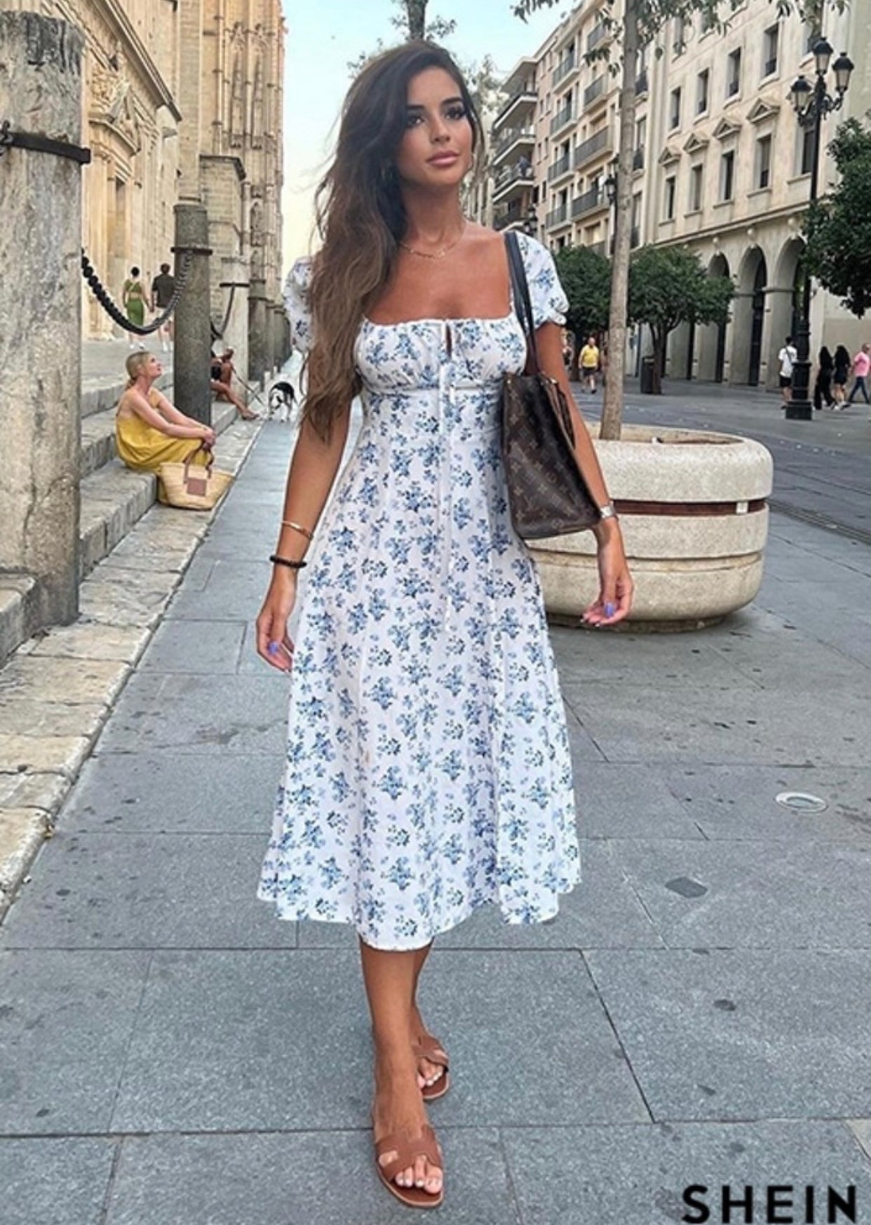 Vestido floral largo