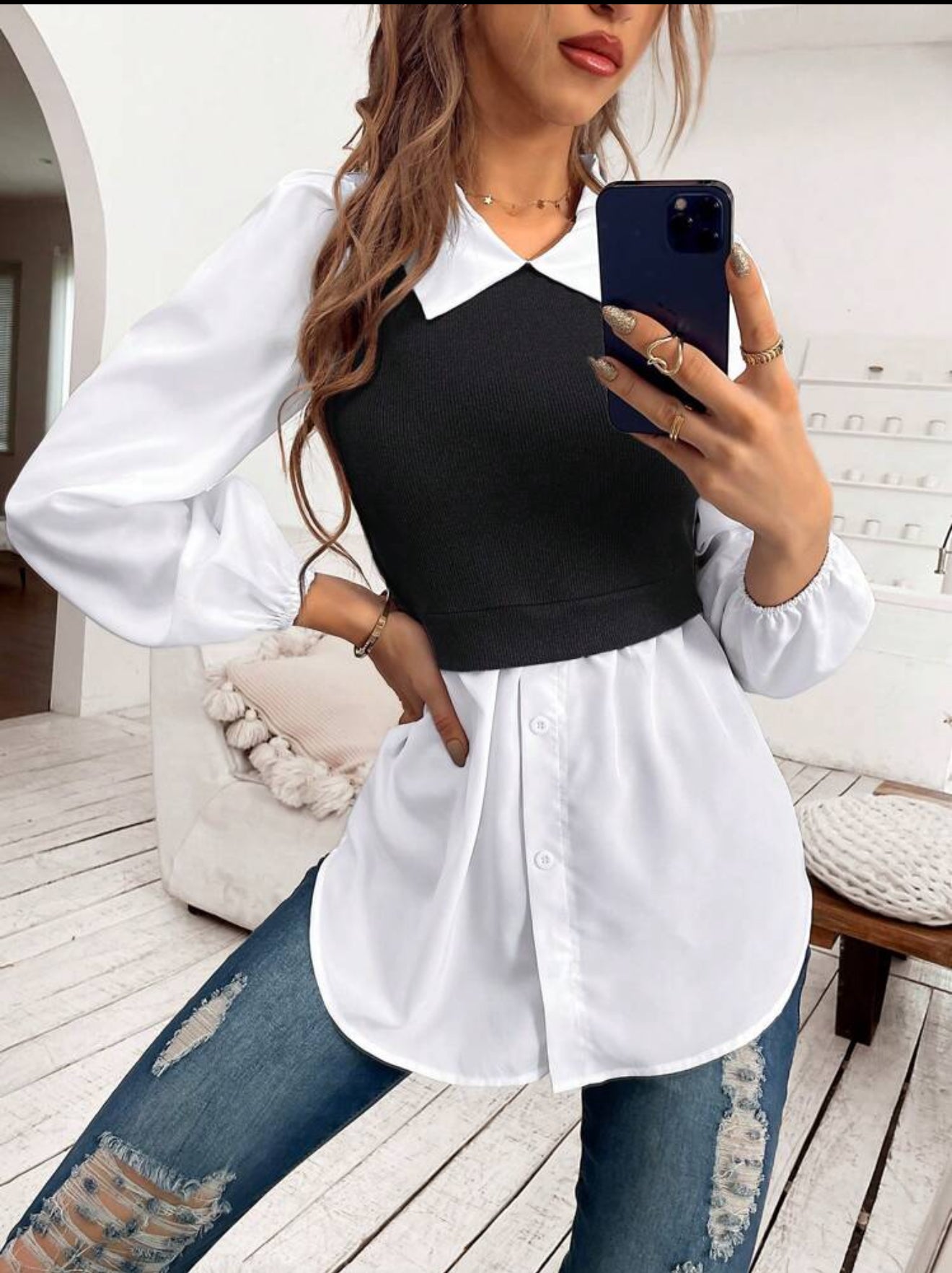 Camisón con pullover sin pliegues