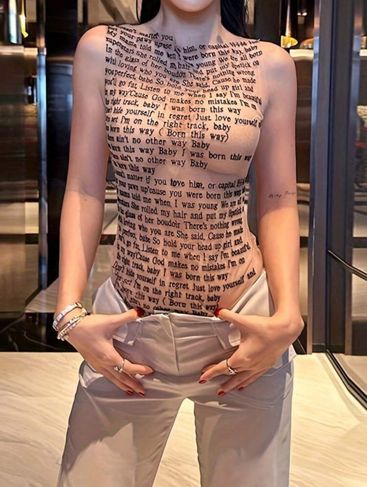 Camisa transparente letras