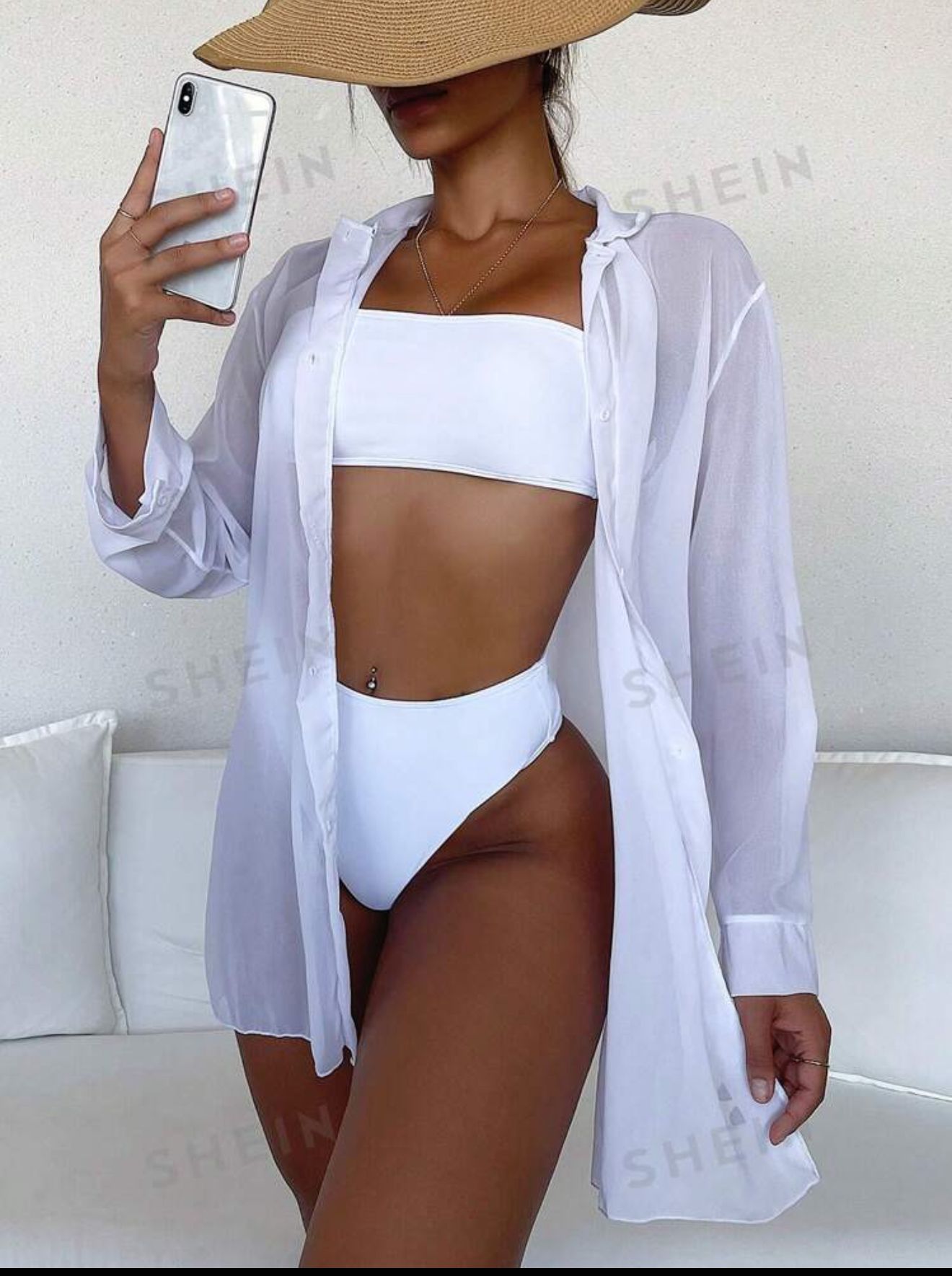 Traje de baño blanco dos piezas
