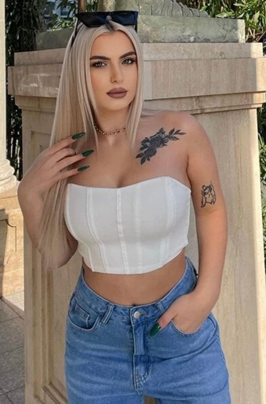 Top corset blanco