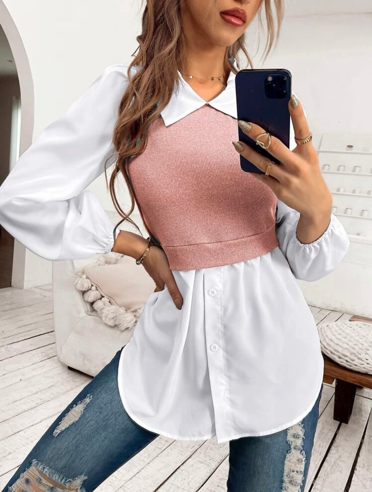 Camisón con pullover sin pliegues
