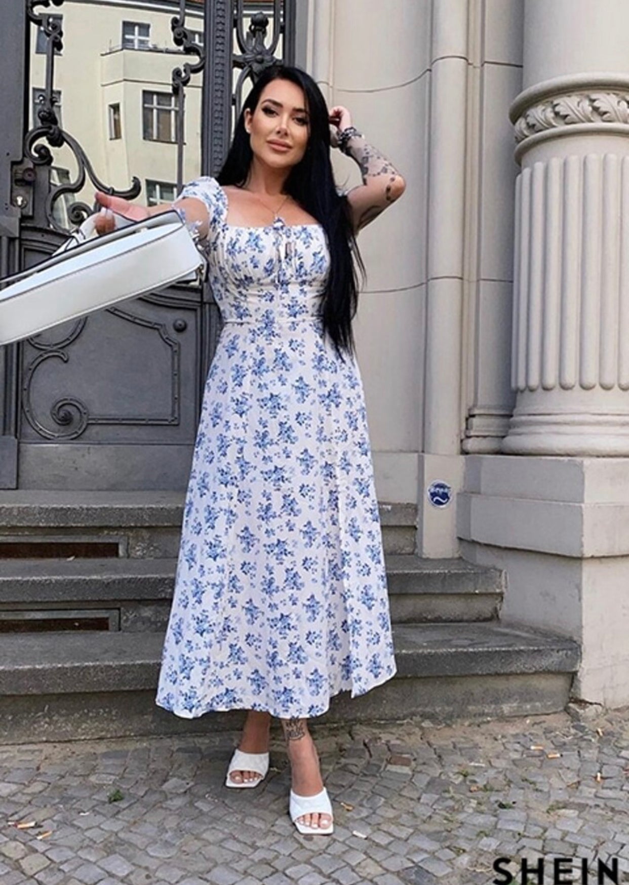 Vestido floral largo