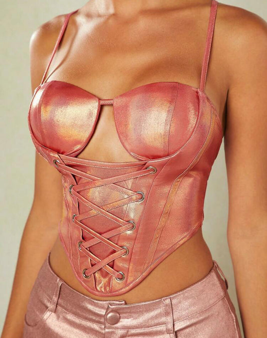 Top corset de cuerina