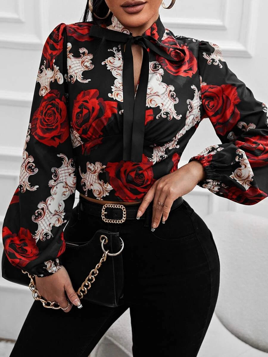 Blusa con estampado floral